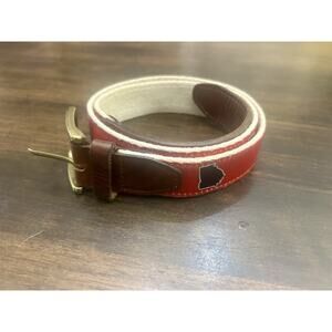 State Traditions Belt Georgia Traditional Embroidery Size 32 Solid Brass Buckle
